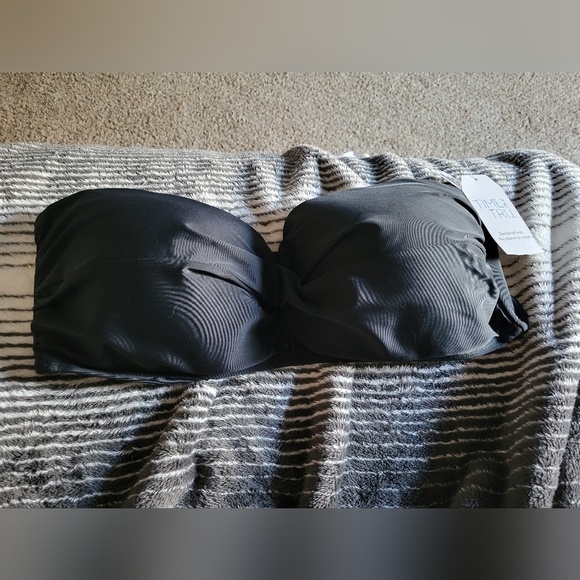 Time and Tru Other - Strapless Black Swimsuit Top